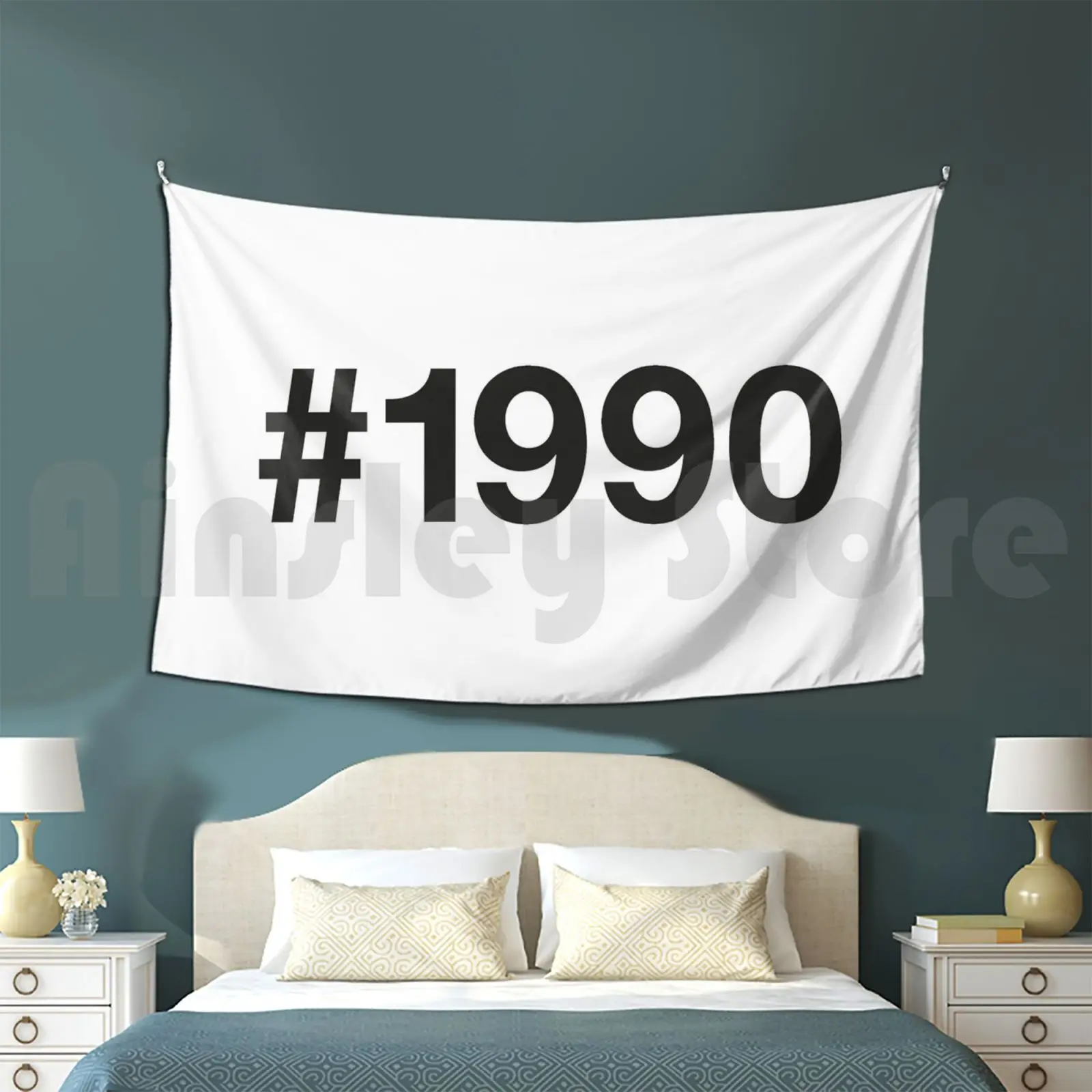 1990 Hashtag Customized Tapestry 1990 1990s 90s Nineties 30th Birthday 30th Anniversary 30 Years Year