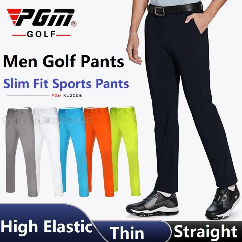 PGM Golf Pant for Men Waterproof Sports Golf Trousers Summer Quick Dry Thin Pants High Elastic Soft Pants XXS-XXXL Plus Size