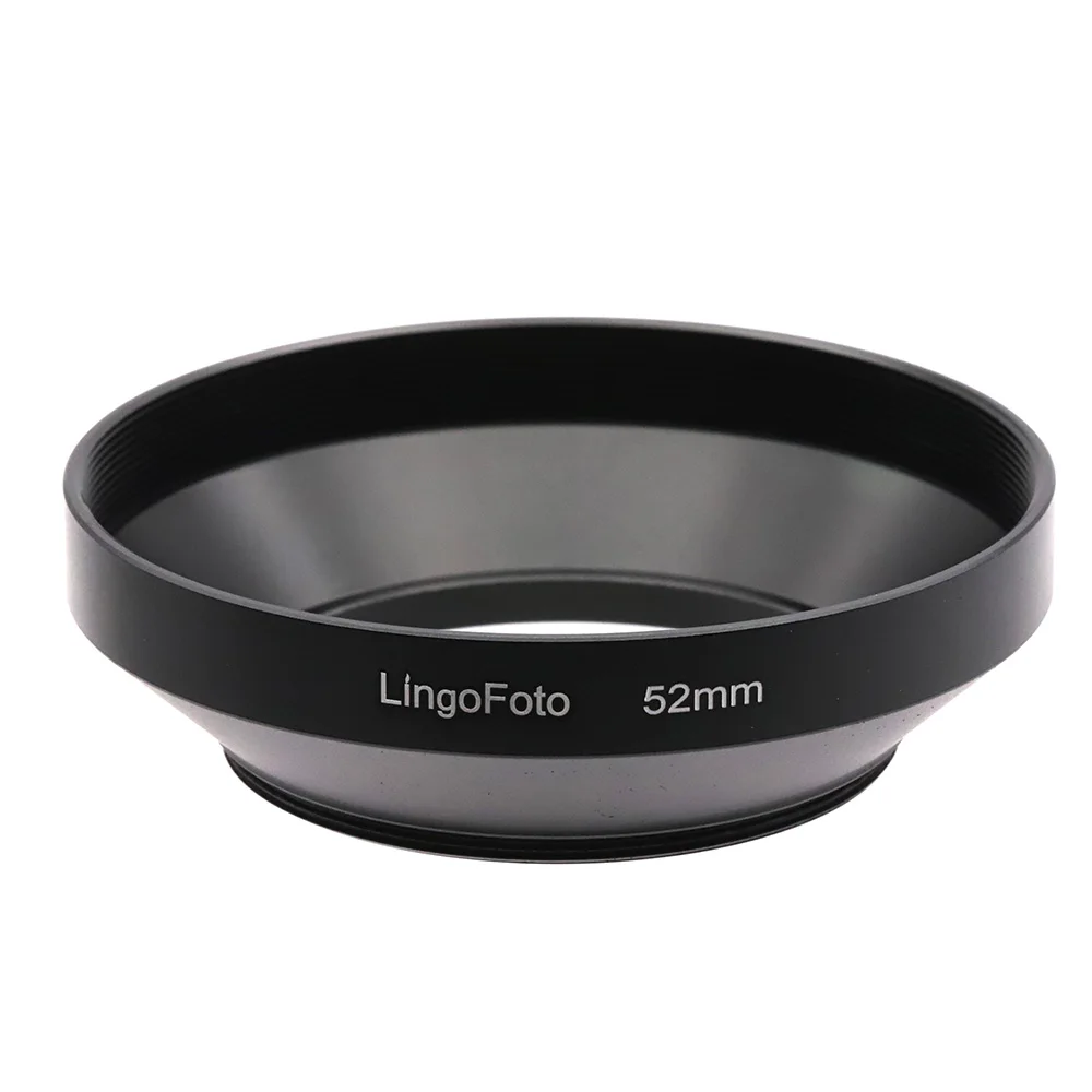 52/55/58/62/67/72/77/82mm Screw-in Metal Wide-angle Lens Hood Set, Lens Hood+Side-Pinched Lens Cap+Cleaning Cloth