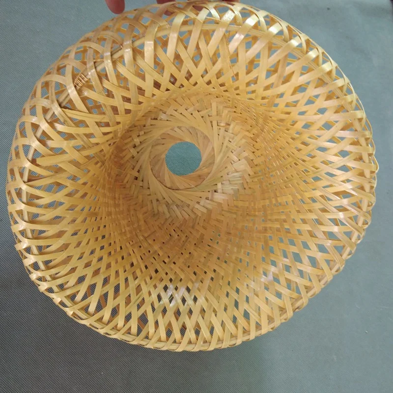 Bamboo Wicker Rattan Lampshade Hand-Woven Double Layer Bamboo Dome Lampshade Asian Rustic Japanese Lamp Design