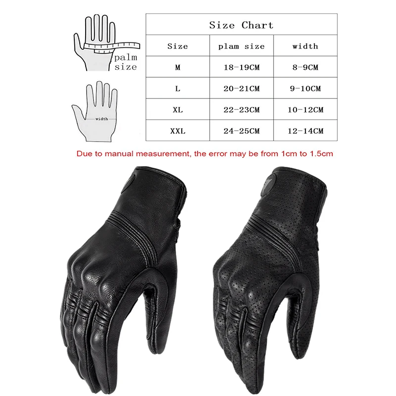 MOTOWOLF Sheepskin Motorcycle Gloves Leather Vintage Riding Moto Protective Biker Male Motorbike Glove Motor Sports Bike Gloves