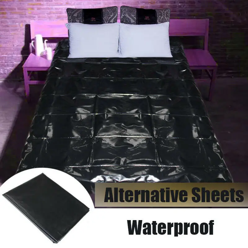 Master Series PVC Flat Sheet King Size Waterproof Play Fantasy Sheet -Black