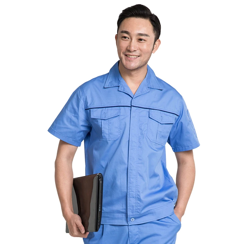 Männer arbeit overalls Arbeitskleidung sommer dünne arbeit kleidung set bluse + hosen mechanische männer der arbeit schutz männer der arbeits uniformen