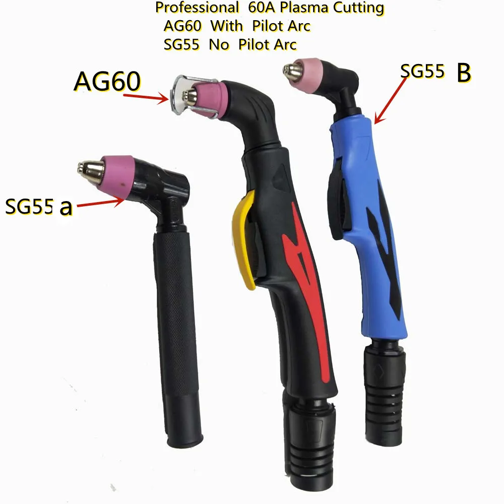 Professional AG60 Torch SG55 Torch Plasma Cutter Gun with/without Pilot Arc Plasma Torch 60A Plasma Cutting Torch