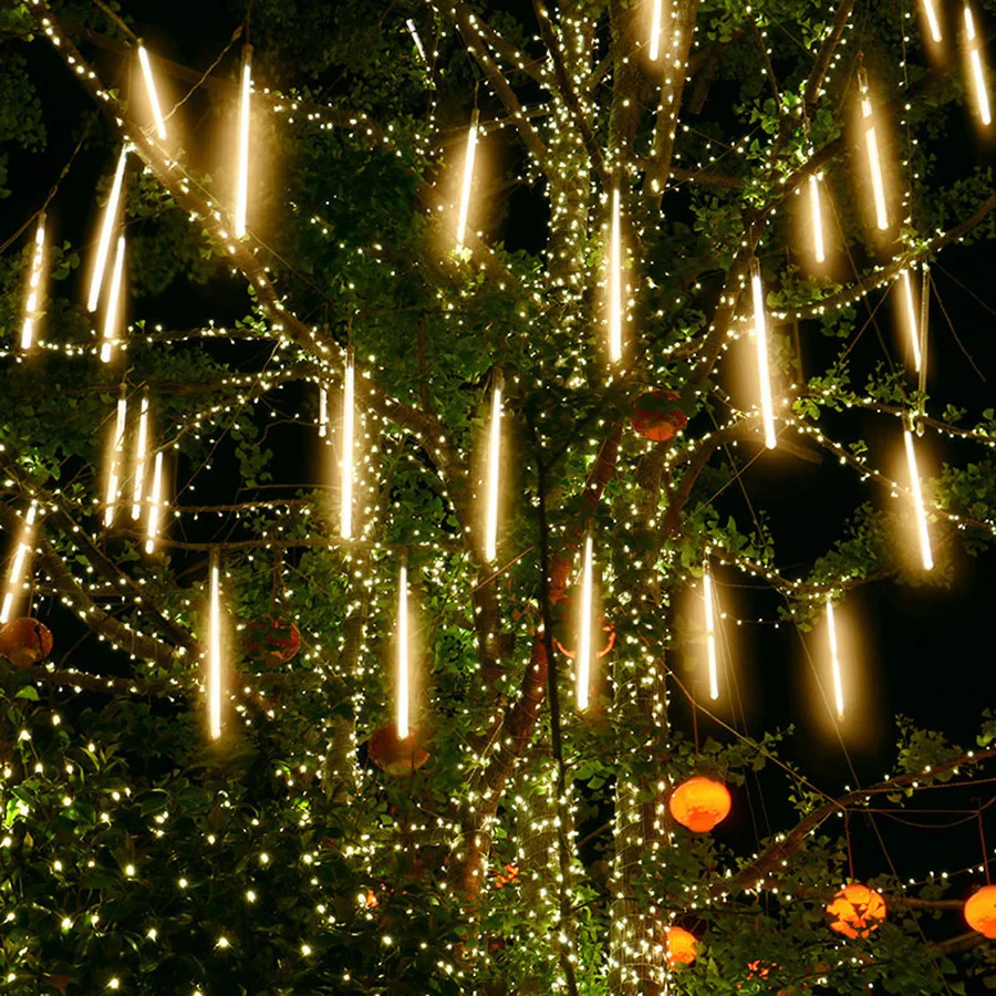 Imagem -02 - Meteor Shower Led String Lights Fairy Lights Tubos Festa de Casamento Jardim Decoração de Natal ao ar Livre Ano Novo 30 cm 50cm