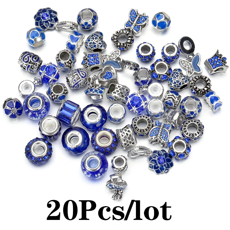 20Pcs/lot 9 Colors Special Offer Mixing Random Shipment Charm Beads Pendant Fit DIY Bracelets For Women Jewelry Making Wholesale