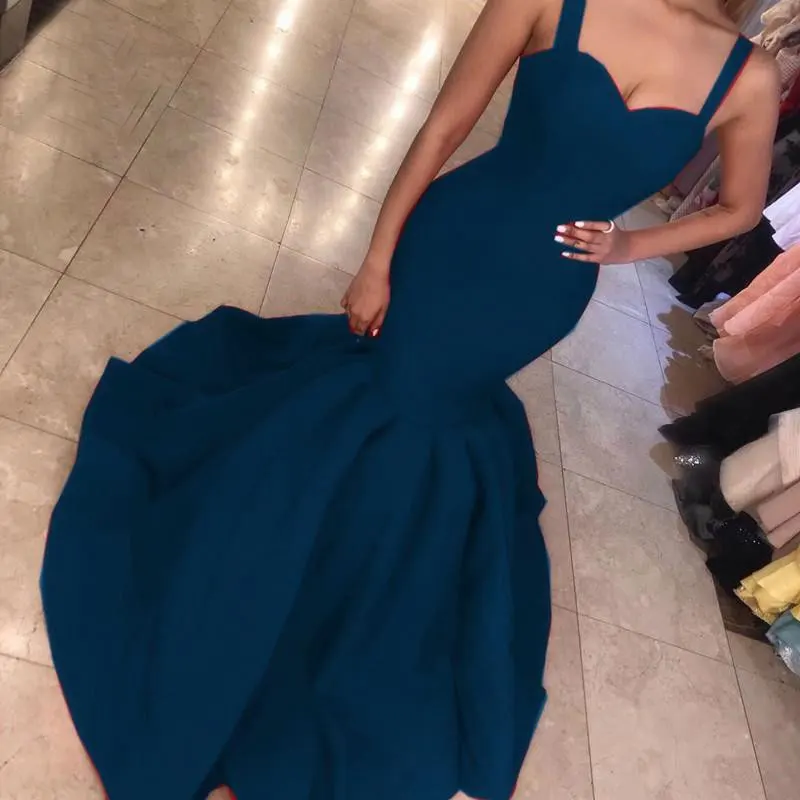 

Autumn simple Prom party evening dresses vestido de noiva sereia gown dress robe de soiree vestido novia playa spaghetti strap
