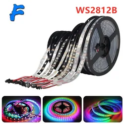 WS2812B Smart RGB LED Strip WS2812 Individually Addressable LED Light 30/60/144Leds Black/White PCB Waterproof IP30/65/67 DC5V