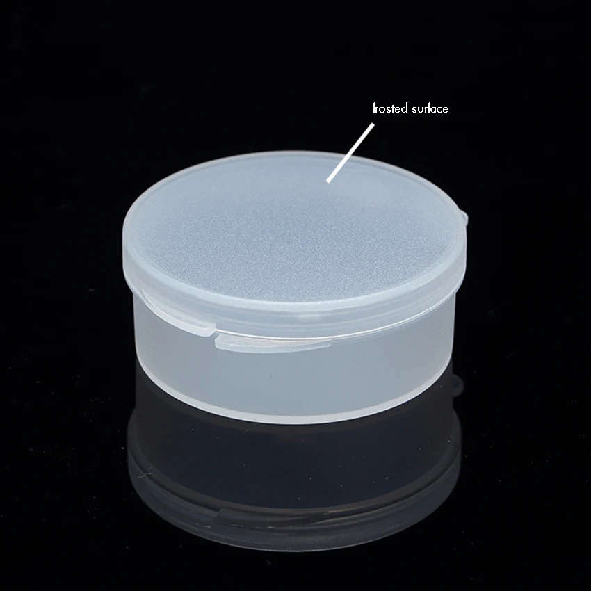 Scatola di plastica rotonda scatola di contenitori di stoccaggio trasparente di piccole dimensioni con coperchio per organizzare perline e piccole parti 5,2x2,3 cm