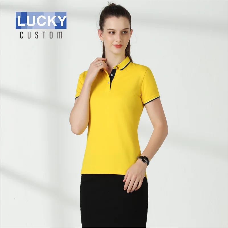 Golf Women\'s Polo Shirt Lapel Slim Fit Short Sleeve Polo Sweatshirt Business Casual Shirt