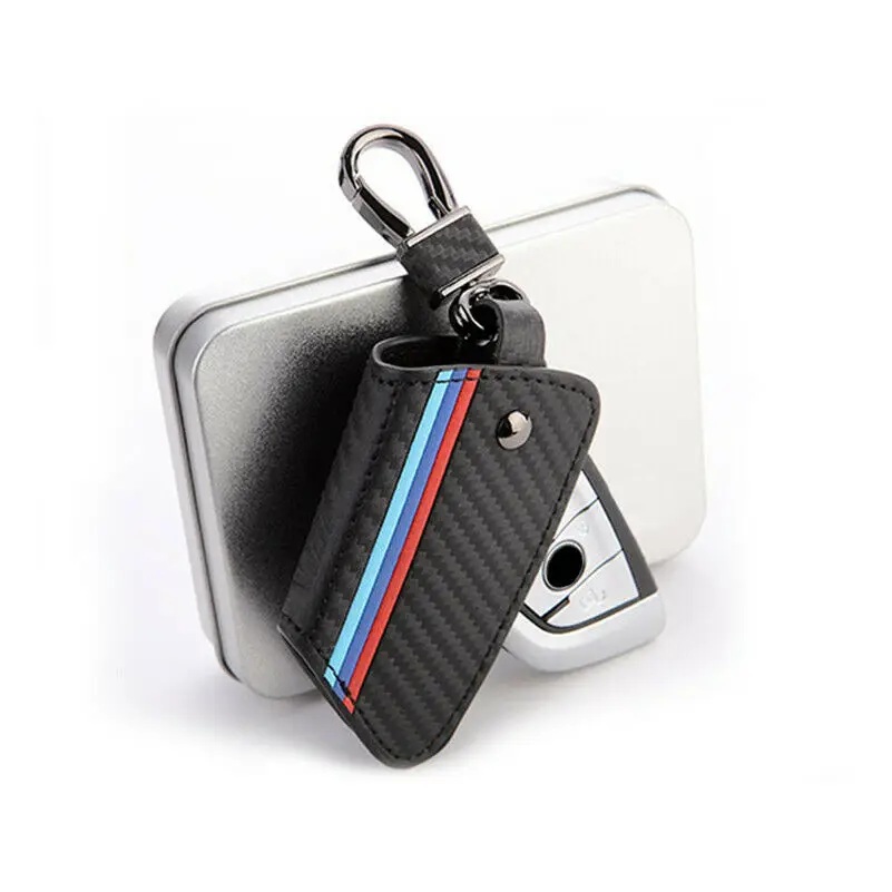 Carbon Fiber Leather Smart Key Cover Case for BMW X5 F15 X6 F16 G30 7 Series G11 X1 F48 F39