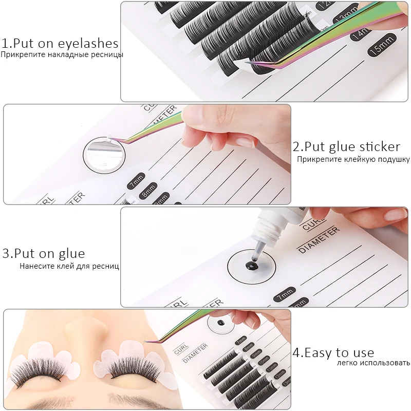 Acrylic False Eyelashes Palette With Tick Mark Stand Pad Organizer Palette Lashes Holder Graft Eyelash Extension Makeup Tool