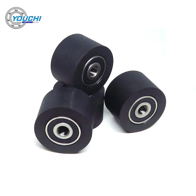 1pcs 30 mm Polyurethane Coated Roller With Double 626RS Bearings 6x30x20 mm PUT62630-20 Mask Machine Soft Rubber Guide Wheels