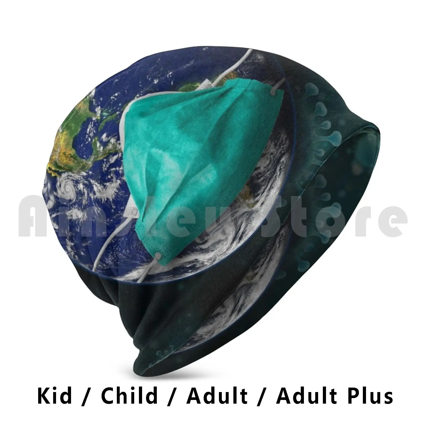 Global Beanieing Of Planet Earth Beanies Knit Hat 1366 Beanies Print Globe Earth Endemic Sick Ill Cough Protect