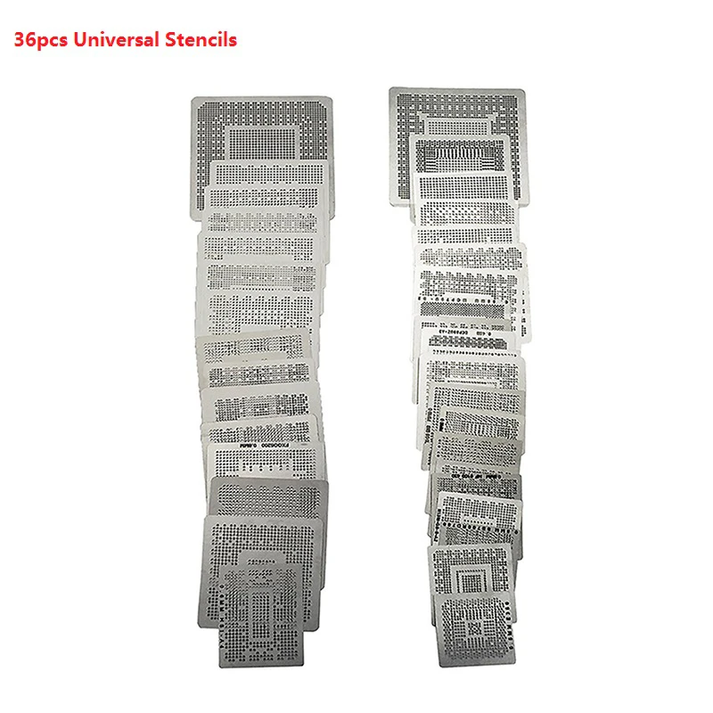 27Pcs/36pcs BGA Stencils Universal Direct Heating Stencil With BGA Reballing Kit For SMT SMD IC Chip Reball Repair Tools