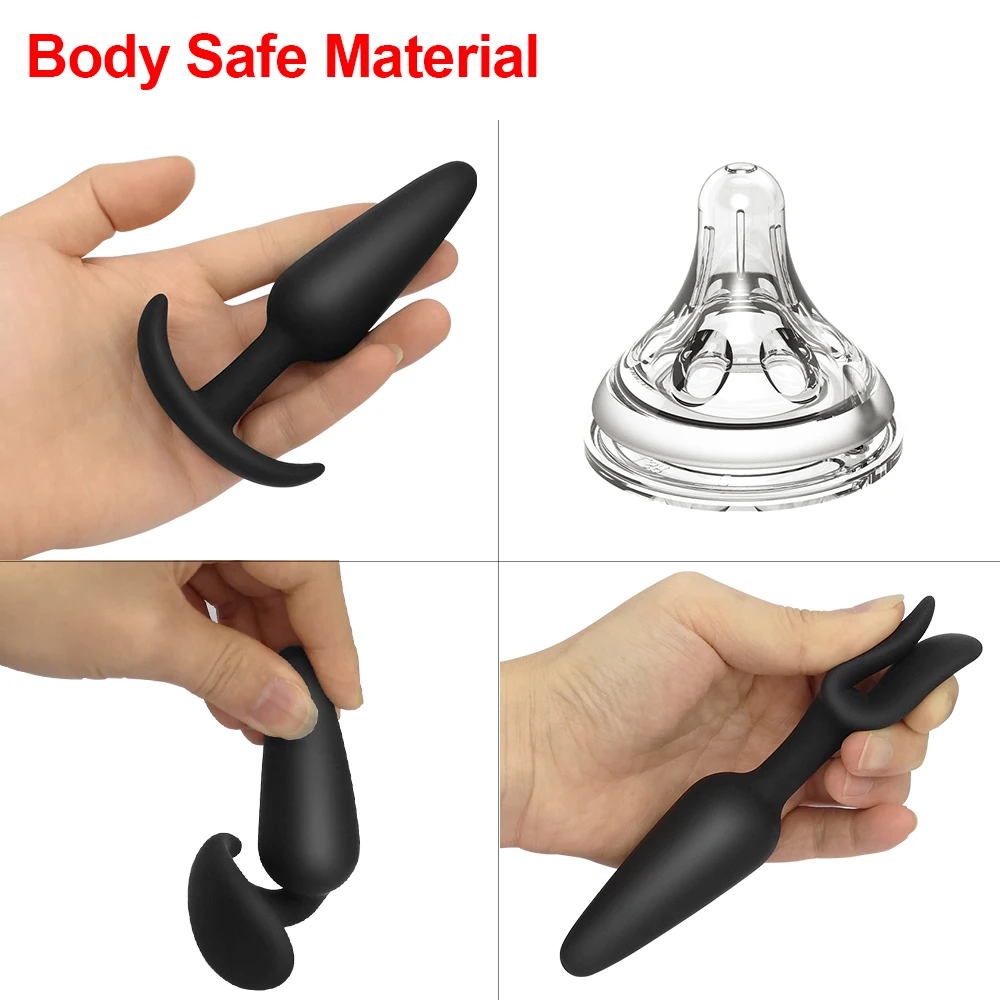 Soft Silicone Anal Plug Removable Butt Plug Stimulator Anal Sex Toys Prostate Massager Dildo Sex Toys Dults Anal for Couples