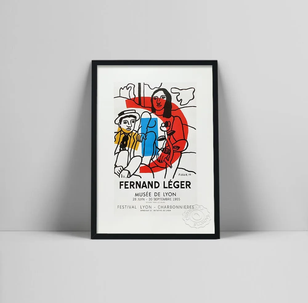 Fernand Leger poster, Fernand Leger print, Art exhibition poster, Museum of Modern Art, Mourlot exhibition, Museum poster