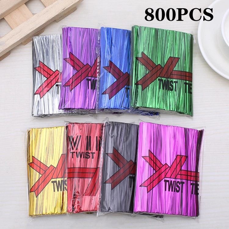 800PCS/Many kinds of color bread candy cake snack packaging bag tie wedding birthday party gift color decoration tie string