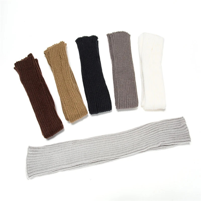 Autumn Winter Women Arm Warmers Knitted Woolen Arm Sleeve Fine Long Knitted Fingerless Gloves Warm Riding Soft Female Gloves