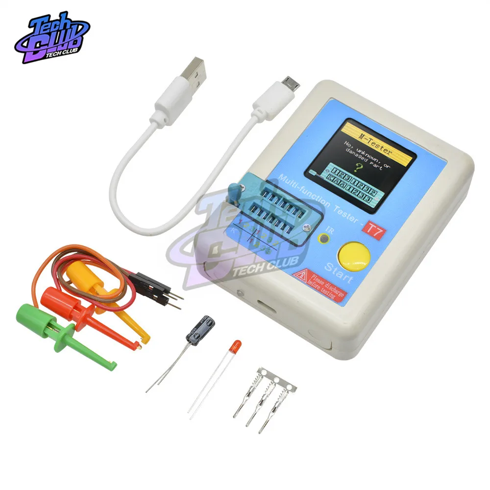 TC-T7-H TCR-T7 LCR-TC1 Tester Transistor multimetro diodo triodo misuratore di capacità ESR LCR MOS/PNP/NPN FET IR Test multifunzione