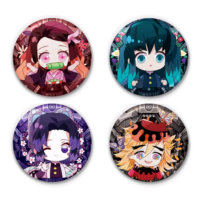 Insignia de Anime Demon Slayer para niños, broche decorativo de PVC con icono de Kamamon, Nidouzi, mi esposa, Zenyi