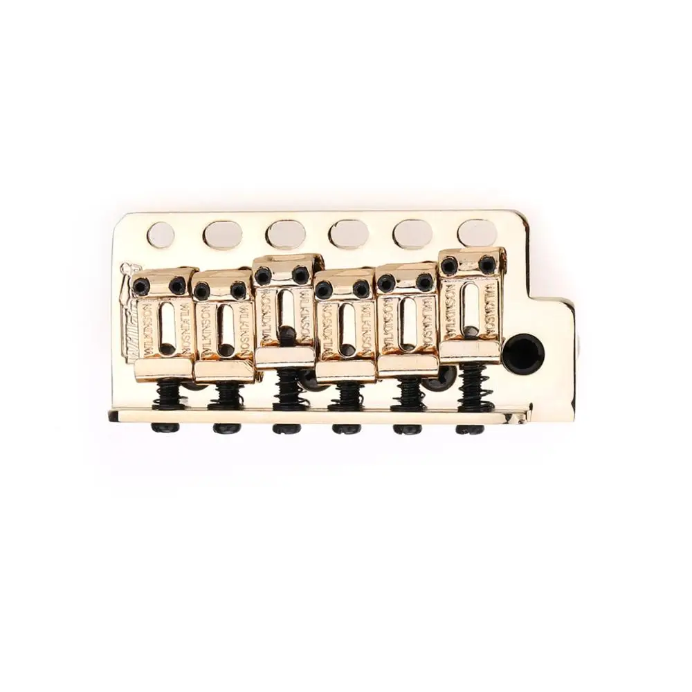 Wilkinson WV6-SB 54mm 5+1 Hole Vintage Steel Saddles Tremolo Bridge with Full Steel Block for Fender USA/Japan ST Guitar,Gold