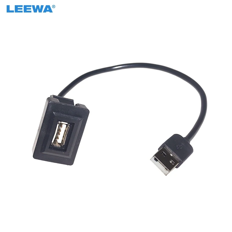 

LEEWA 10X Car USB Wire Adapter for Toyota Dashboard Flush Mount USB 2.0 Port Panel Male to Female Extension Plug Cable Charger