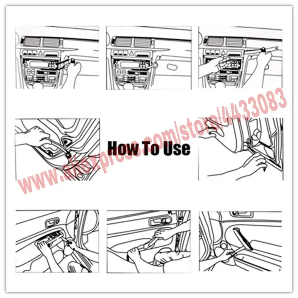 Auto Pry Repair Kit para Carro, Painel de Rádio, Porta Interior Clip, Trim, Dashboard Remoção, Abrindo Tool Set, DIY, 11Pcs