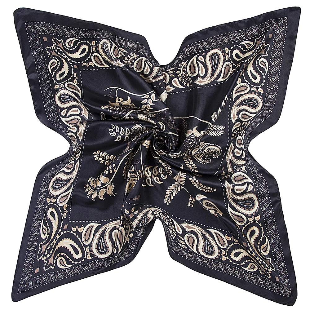 Grand Foulard Carré Vintage à Fleurs de Cajou pour Femme, Châle de Plage, 90cm, Accessoires de Printemps, Europe, 2022