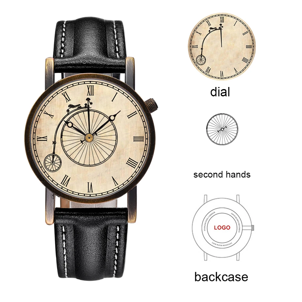 FEB 30TH 2020 New Bicycle Design Second Plate Moving Quartz Watch Japan Movement Waterproof Unisex Watch