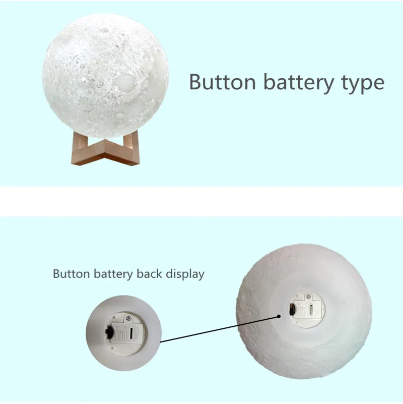 ثلاثية الأبعاد LED الطباعة ليلة القمر ضوء Led حماية العين جهاز التحكم عن بُعد المُزوّد بخاصية اللمس الاستشعار البلاستيكية USB الملونة الإبداعية هدية