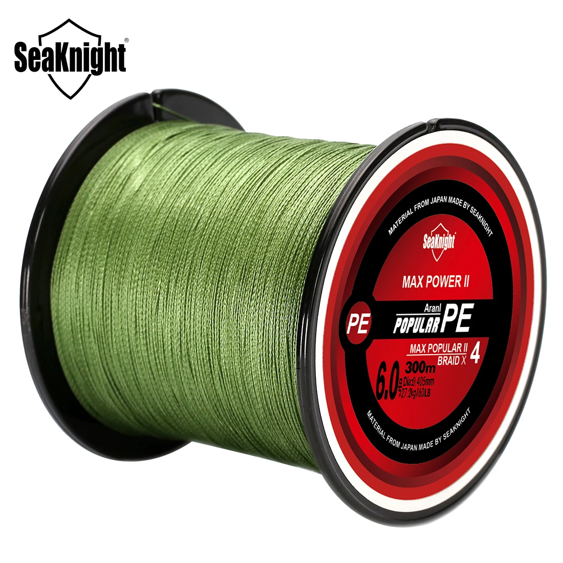 SeaKnight-sedal de pesca trenzado TriPoseidon, línea de pesca de 4 hebras, 300M, PE, 8-60LB, multifilamento, pesca de carpa suave