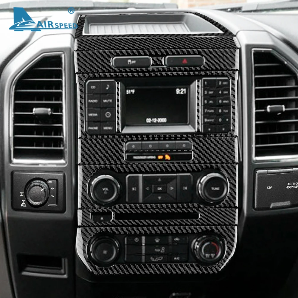 Carbon Fiber for Ford F150 2015 2016 2017 2018 2019 2020 2021 Accessories Interior Trim Car Central Control CD Panel Sticker