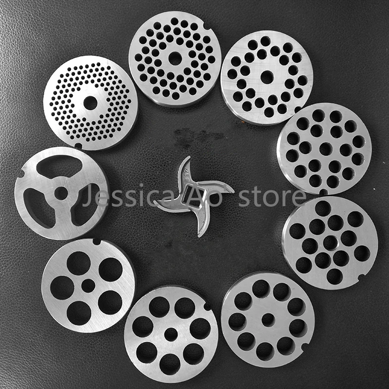 12# Meat Grinder Blade Stainless Steel Cross Head Hole Plate Grate Screen Sieve Plate Meat Grinder Accessories Replacement