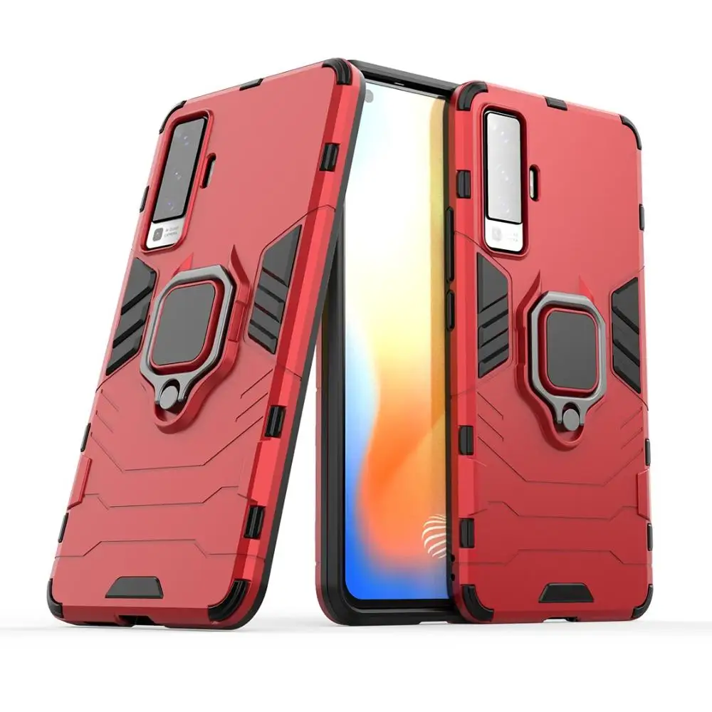 

100pcs/Lot Hybrid Shock Proof Cover Armor Ring Case For VIVO V20 se X50 V19 IQOO 5 NEO Y20 V17 S1 S7 Z6 NEX3 X30 Pro