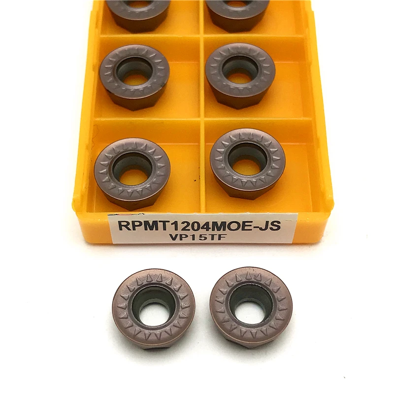 RPMT1204 Moe JS เครื่องมือกลึงกัด R6คาร์ไบด์เครื่องมือตัด CNC แบบมีดัชนีคุณภาพสูง VP15TF