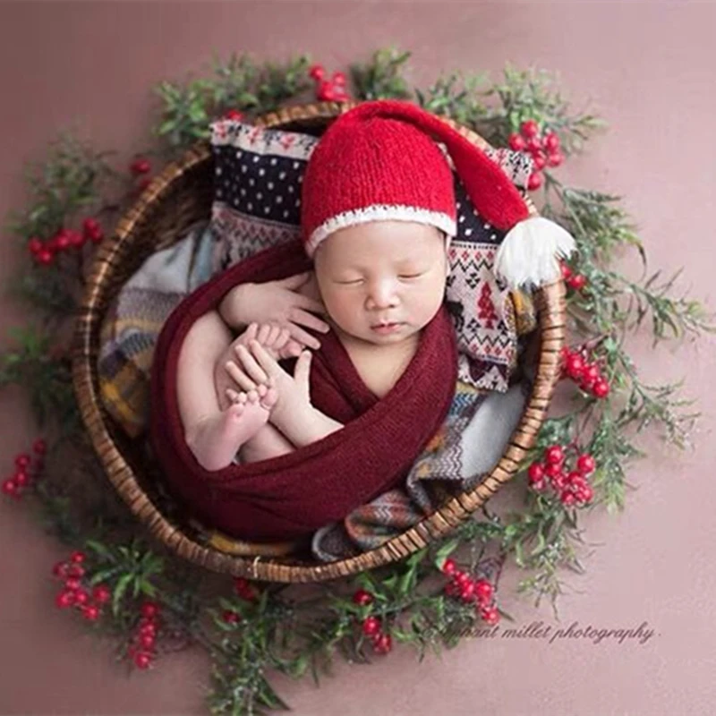 

Newborn Photography Props Vintage Woven Basket Baby Container Mat Photo Studio Shooting Posing Frame Infant Furniture Background