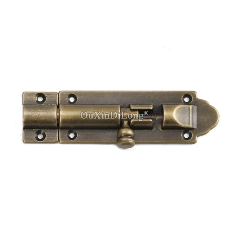 5PCS Lengthened Antique Brass Doors and Windows Bolts Slide Latch Lock Bolt Latch Barrel Wooden Gate Anti-Theft Hardware GF765