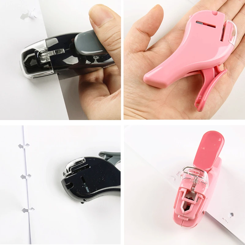 Mini cucitrice meccanica manuale sicura senza graffette senza graffette capacità di 7 fogli senza graffette per rilegatura carta ufficio scuola