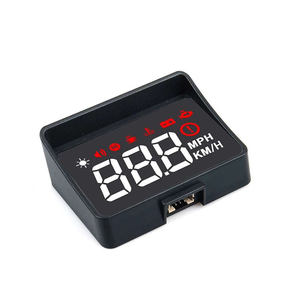 سيارة HUD A100S رصد رئيس يصل عرض OBD2 II نظام التحذير الزائد الجهد إنذار A100S مع عدسة هود الزجاج الأمامي العارض