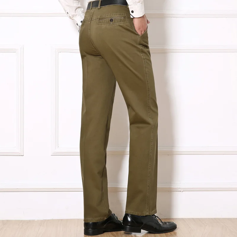 Pantaloni da uomo di marca MRMT 2024 pantaloni dritti in cotone di lavaggio di mezza età per pantaloni lunghi Casual maschili