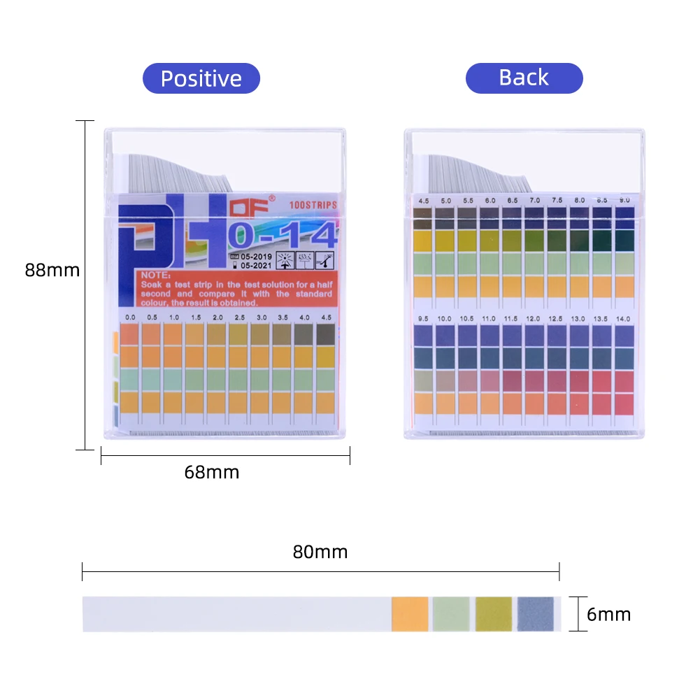 100 Strips PH Paper Full 0-14 Scale Litmus Tester Water Quality Testing Alkaline Acid Indicator Meter for Urine Cosmetics Kit