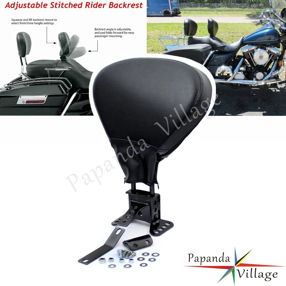 Detachable Adjustable Stitched Rider Driver Backrest Pad Kit for Harley Touring Road King Street Electra Glide 2009-later 2021