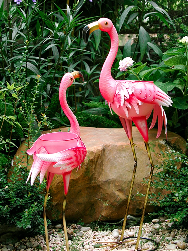 

Garden Decoration Outdoor Flamingo Ornaments Gardening Simulation Animal Figurines Garden Large Landing Landscape Accessories