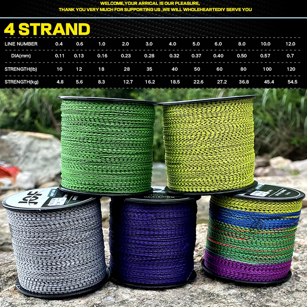 JOF 300M 4 Strands Braided Fishing Lines Multifilament PE Spotted Invisible 10 12 18 28 35 40 50 60 80LB Diameter 0.11-0.50mm