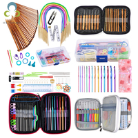 1Set Crochet Hooks Set With Case 14 Styles Knitting Needles Set DIY Needle Arts Craft Scissors  Markers Sewing Tools YJN