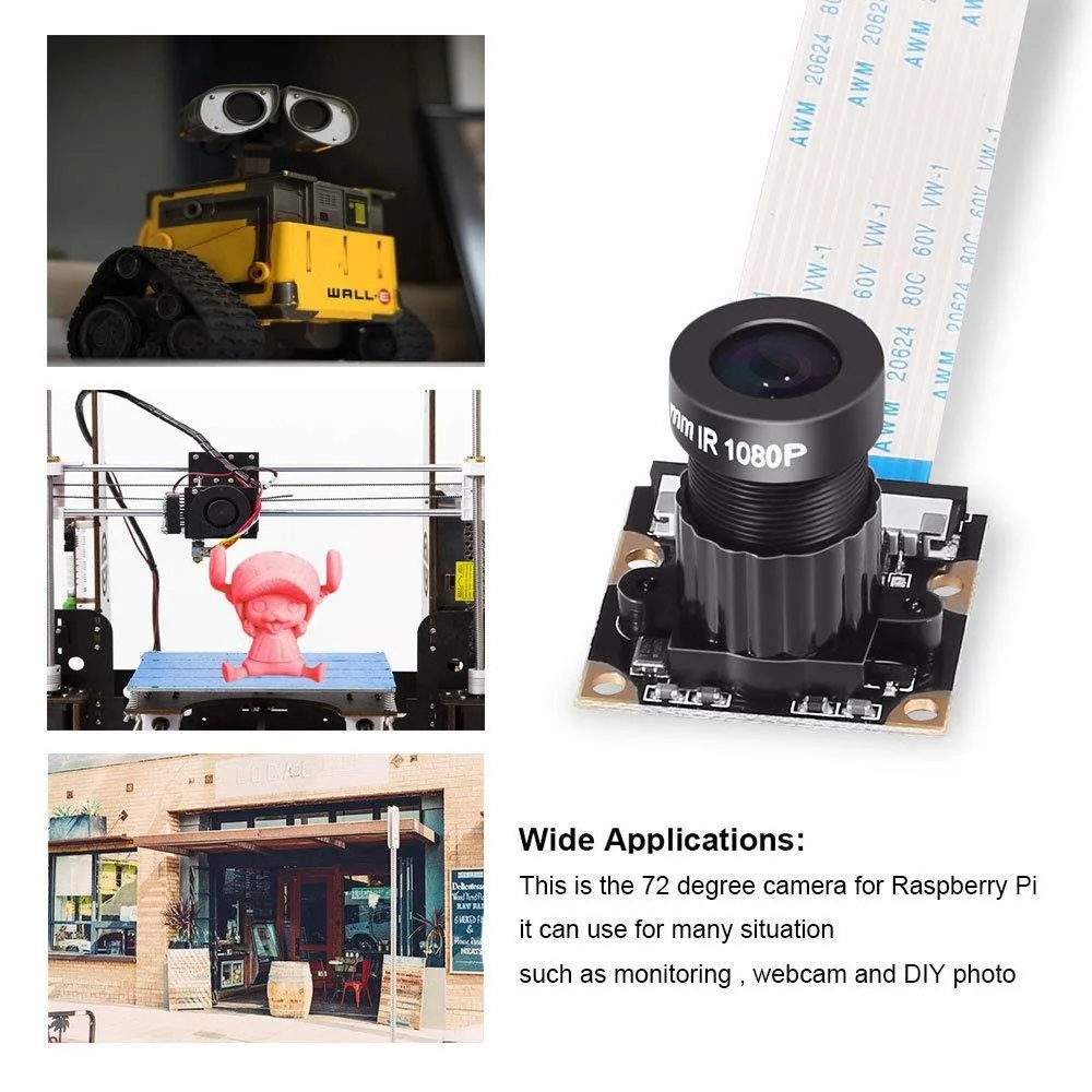 Webcam de Vídeo HD para Raspberry Pi 2, Raspberry Pi 3 B +, Módulo de Câmera, 5MP, 1080p, OV5647, Modelo B B +, Novo