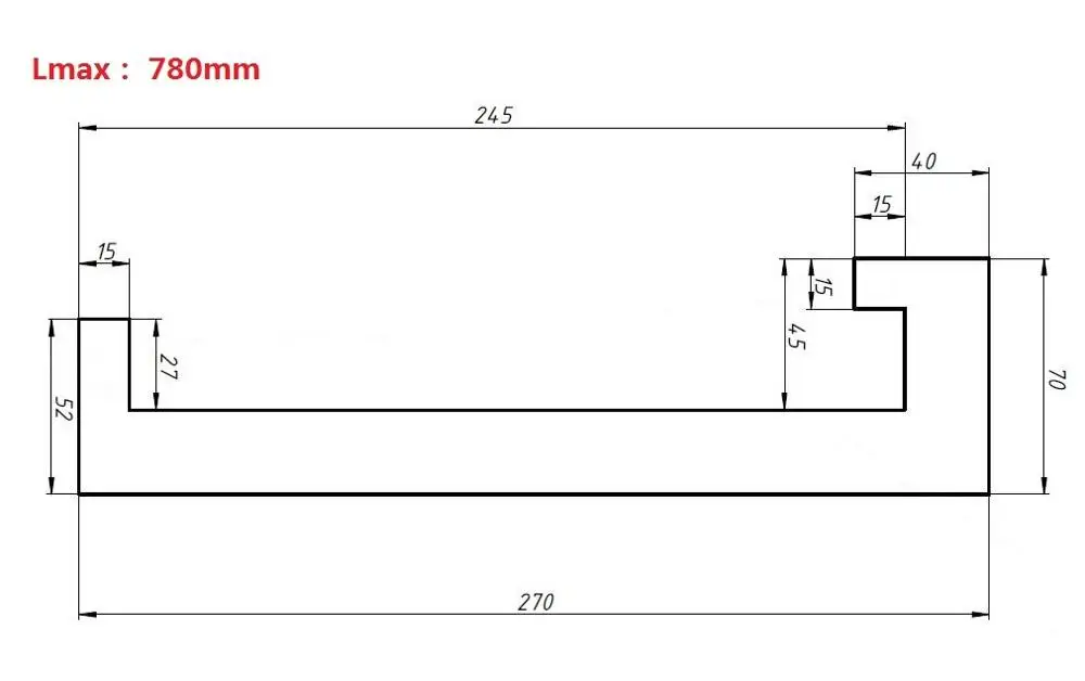 T11 flexible protective bellows , 270 mm x 70 mm x 52 mm x length 780 mm