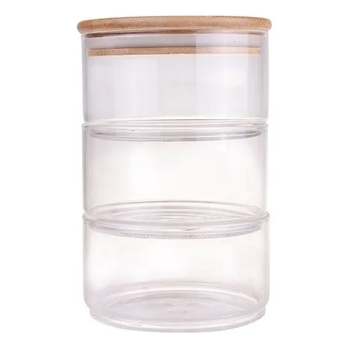 Bambum Tade 3 Layer Glass Storage Container B0797