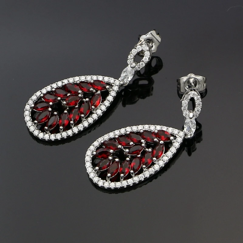 5 Colors Choice Cubic Zirconia Stone Silver 925 Drop Earrings for Women Party Dangle Earrings